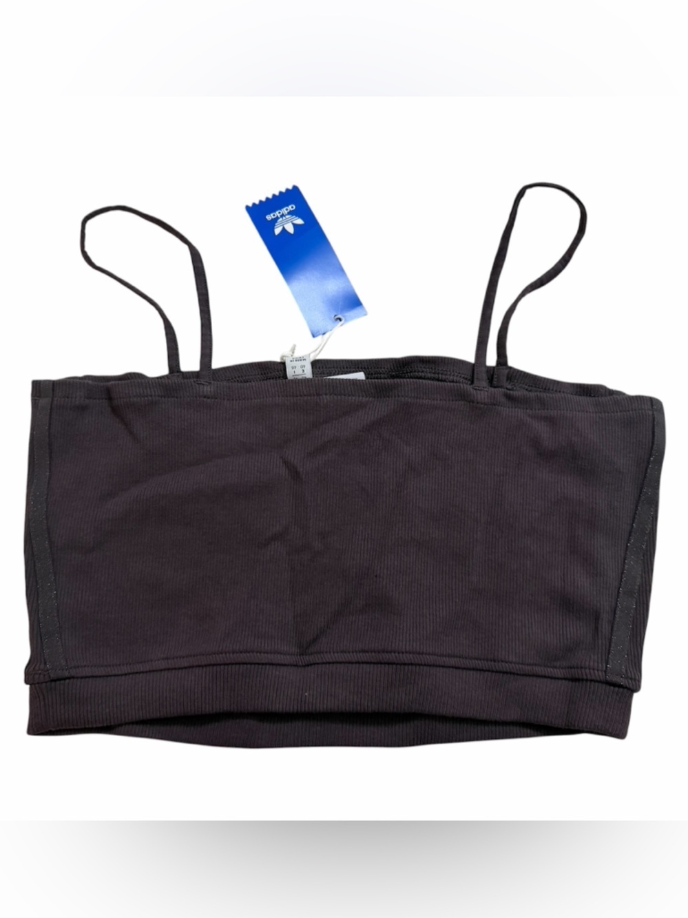 🆕Adidas - Retro Ribbed Spaghetti Strap Crop Top - Picture 4 of 10